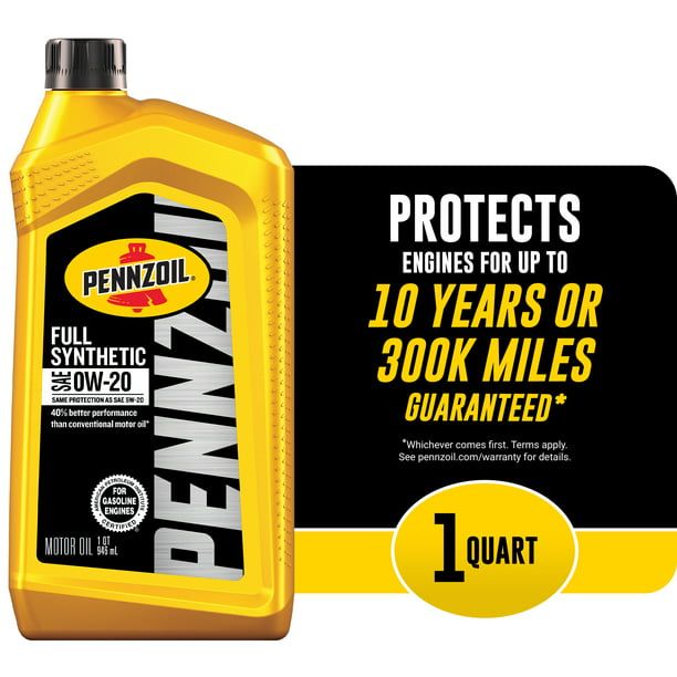 Pennzoil Full Synthetic 0W-20 Motor Oil, 1 Quart