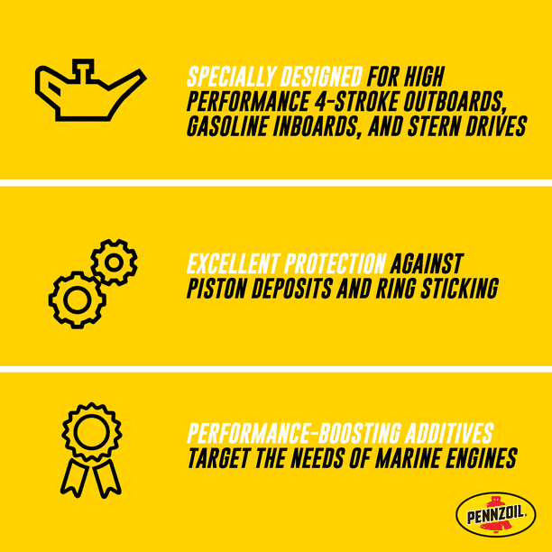 Pennzoil Marine Premium Plus Outboard 4-Cycle 10W-30 Engine Oil, 1 Quart EasyOptionXY LLC