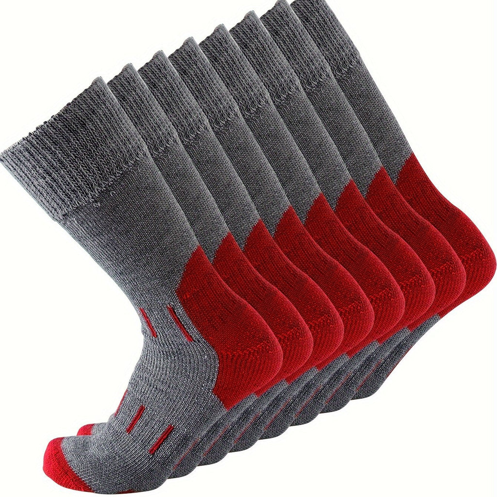 4 Pairs of Premium 79% Merino Wool Athletic Crew Socks for Men - Warm, Breathable, and Moisture-Wicking for Hiking, Running, Climbing - US Sizes 10-13
