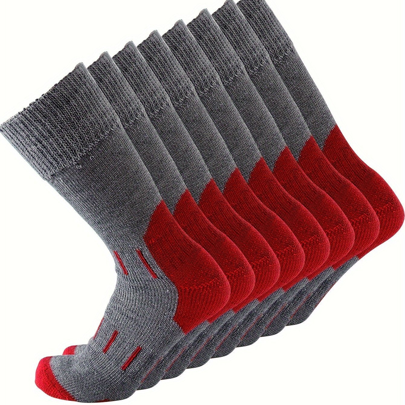 4 Pairs of Premium 79% Merino Wool Athletic Crew Socks for Men - Warm, Breathable, and Moisture-Wicking for Hiking, Running, Climbing - US Sizes 10-13