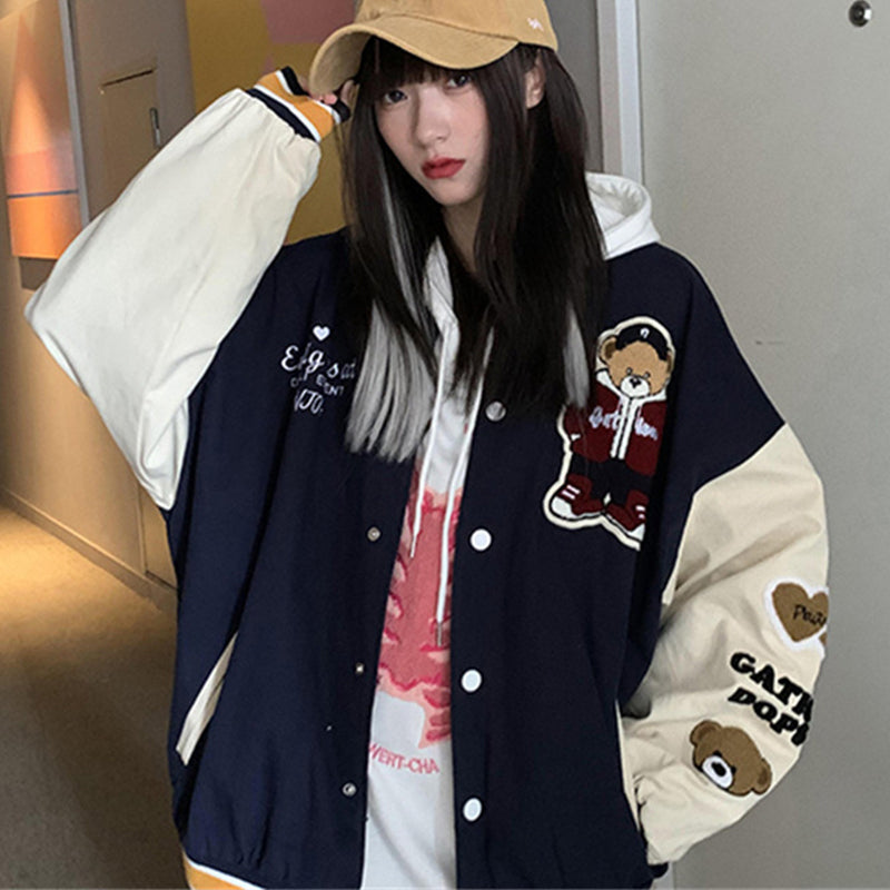 Female Student American Cardigan Retro Jacket Trend Pi-Mart