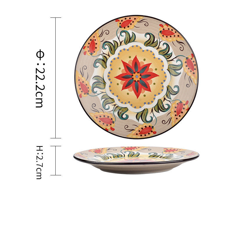 Underglaze Ceramic Tableware Bohemian Household Dishes Pi-Mart