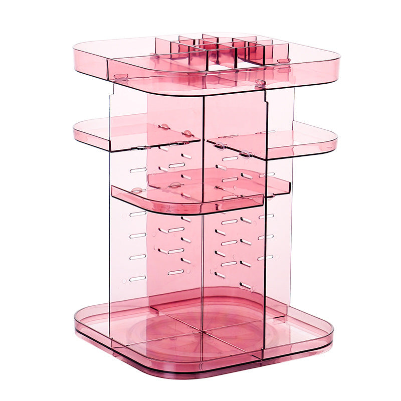 Rotating Acrylic Cosmetic Storage Box Transparent Pi-Mart