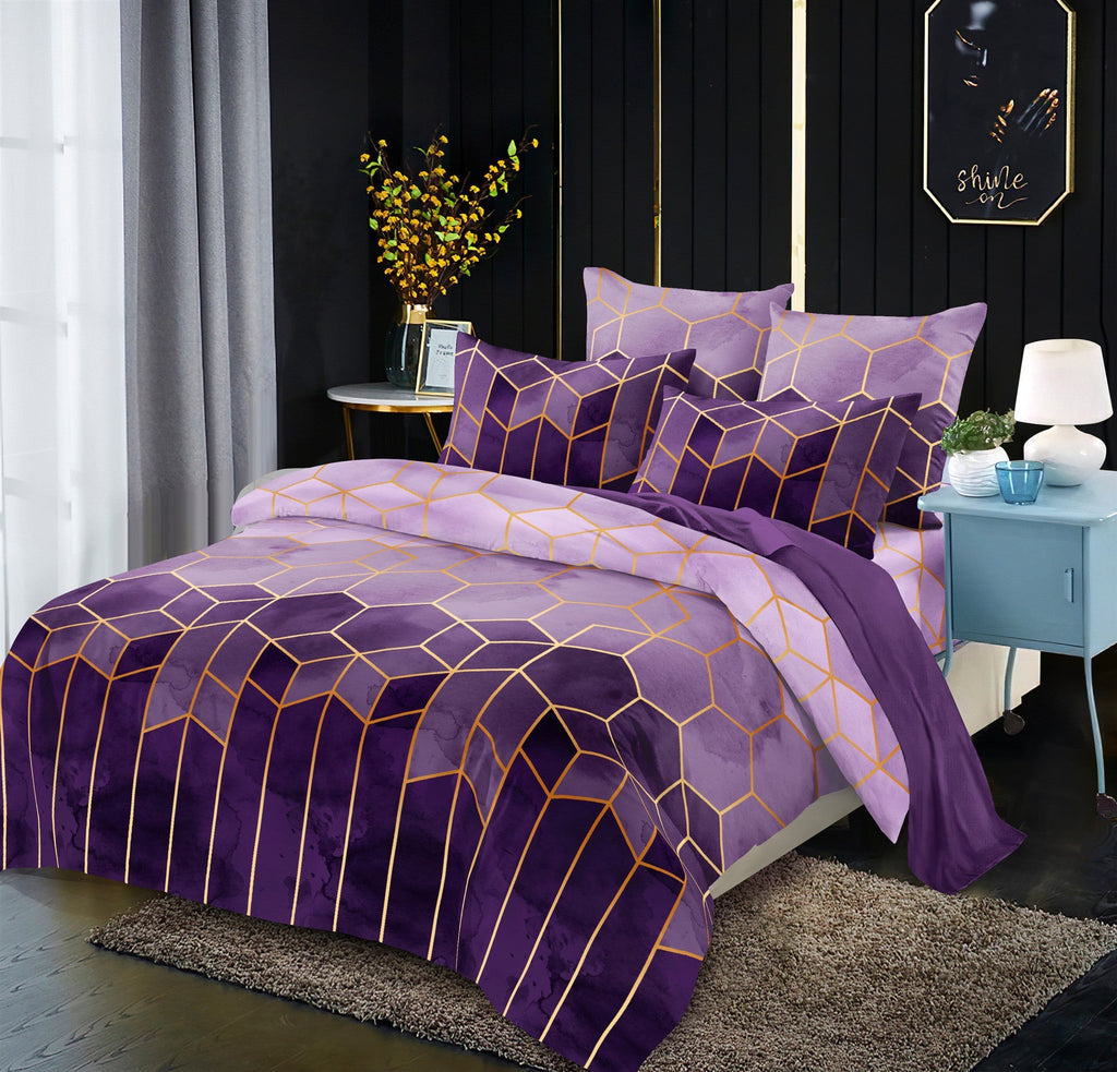 Gilt Line Geometric Elements Quilt Cover Set Bedding Pi-Mart