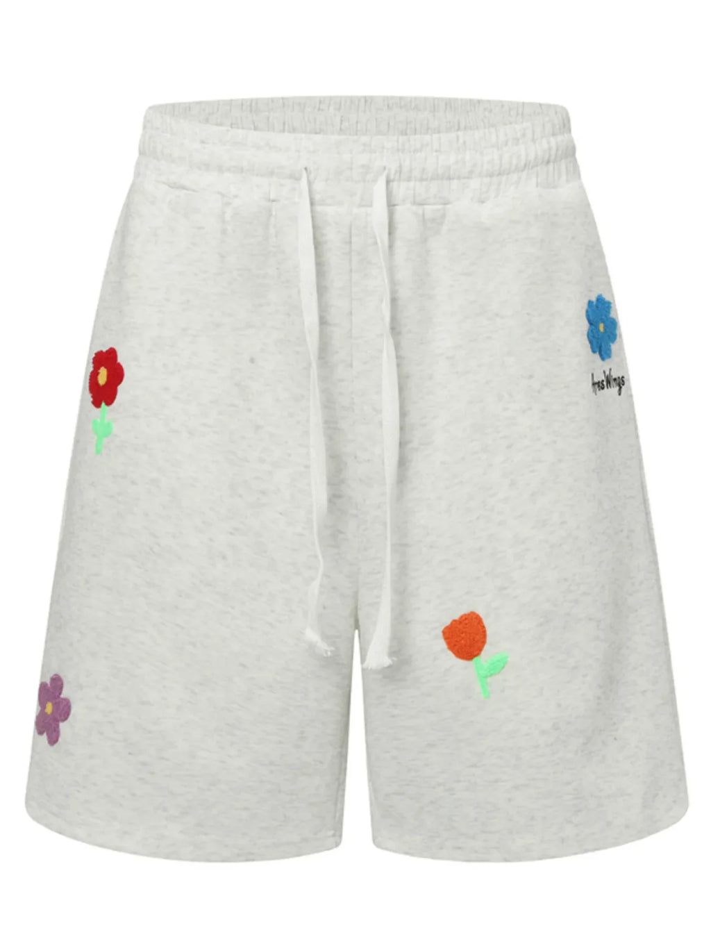 Men's Floral Embroidered Drawstring Shorts
