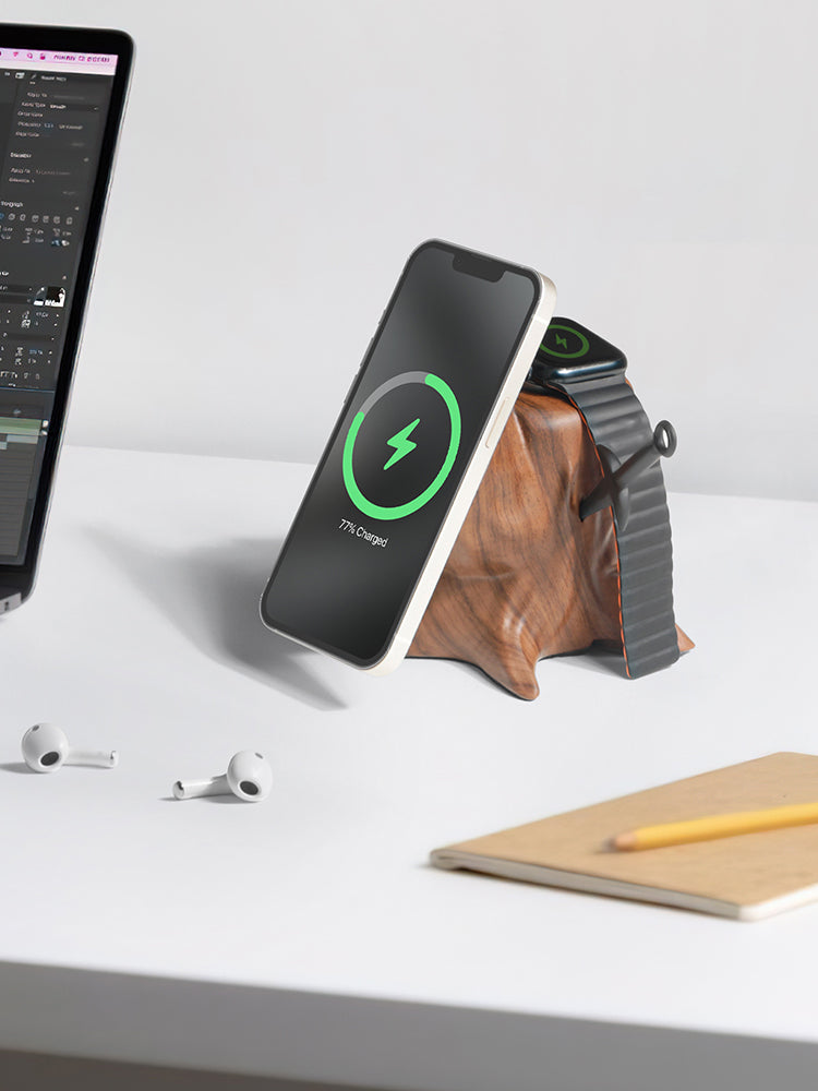 Creative Magsafe Magnetic Wireless Charger Stump Shape Mobile Phone Holder Pi-Mart