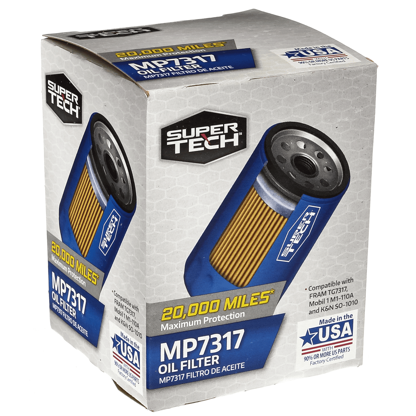 SuperTech Maximum Performance 20,000 mile Replacement Synthetic Oil Filter MP7317 for Acura Honda Infiniti Nissan and Subaru