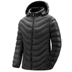 Men's lapel casual hooded jacket