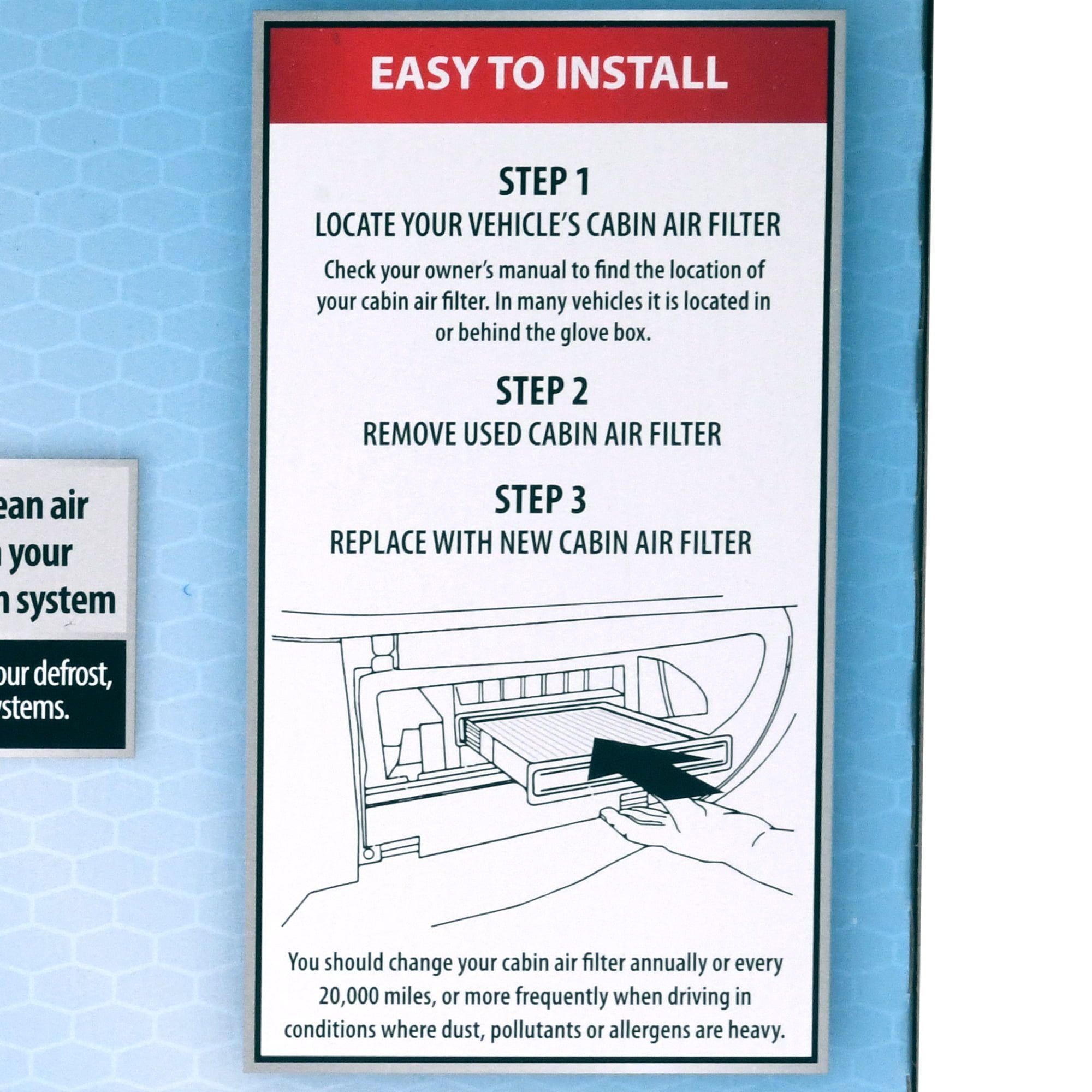 SuperTech Cabin Air Filter 5005, Replacement Air/Dust Filter for Chrysler EasyOptionXY LLC
