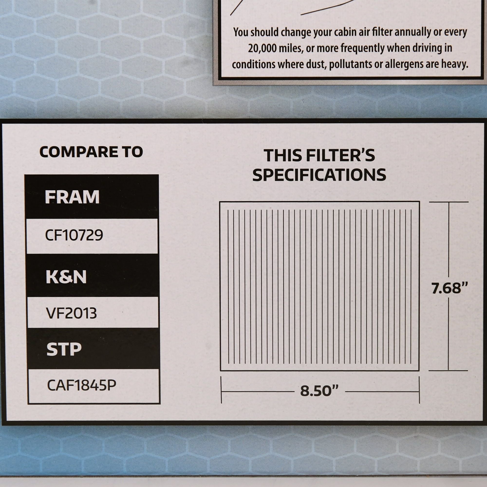 SuperTech 5025 Cabin Air Filter, Replacement Air/Dust Filter for Chrysler EasyOptionXY LLC