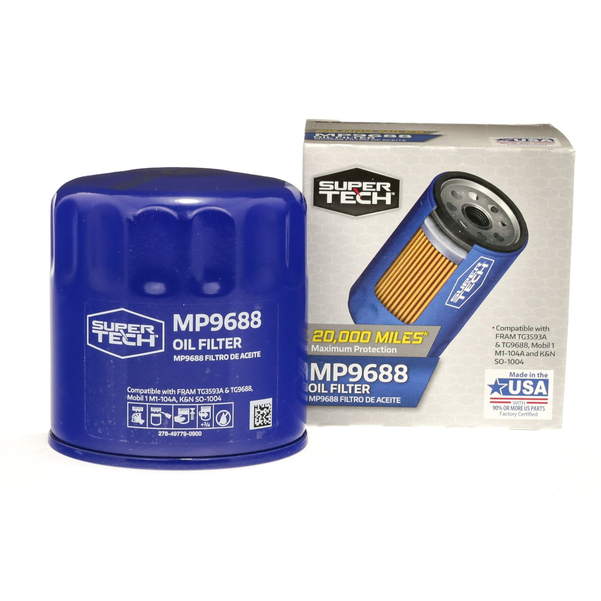SuperTech Maximum Performance 20,000 mile Replacement Synthetic Oil Filter MP9688 for Hyundai Kia Mitsubishi & Subaru EasyOptionXY LLC