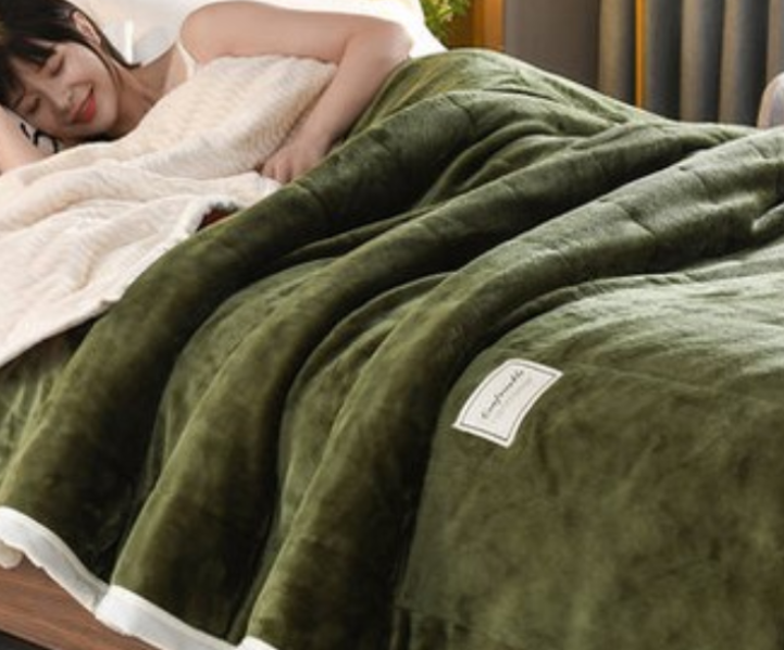 Fleece Blankets And Throws Thick Warm Winter Blankets Home Super Soft Duvet Luxury Solid Blankets On Twin Bedding Pi-Mart