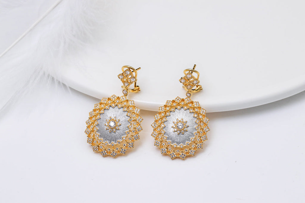Light Luxury 925 Colorful Brushed Earrings Pi-Mart