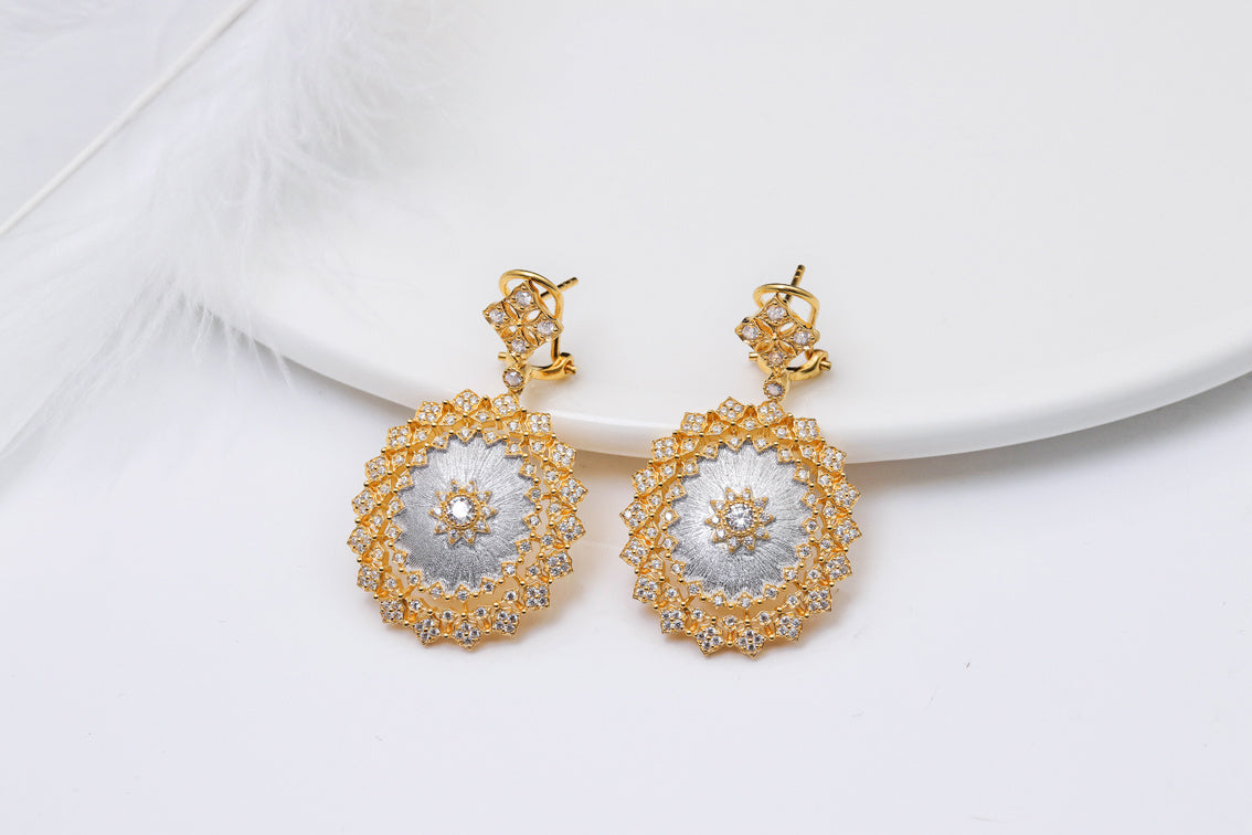 Light Luxury 925 Colorful Brushed Earrings Pi-Mart