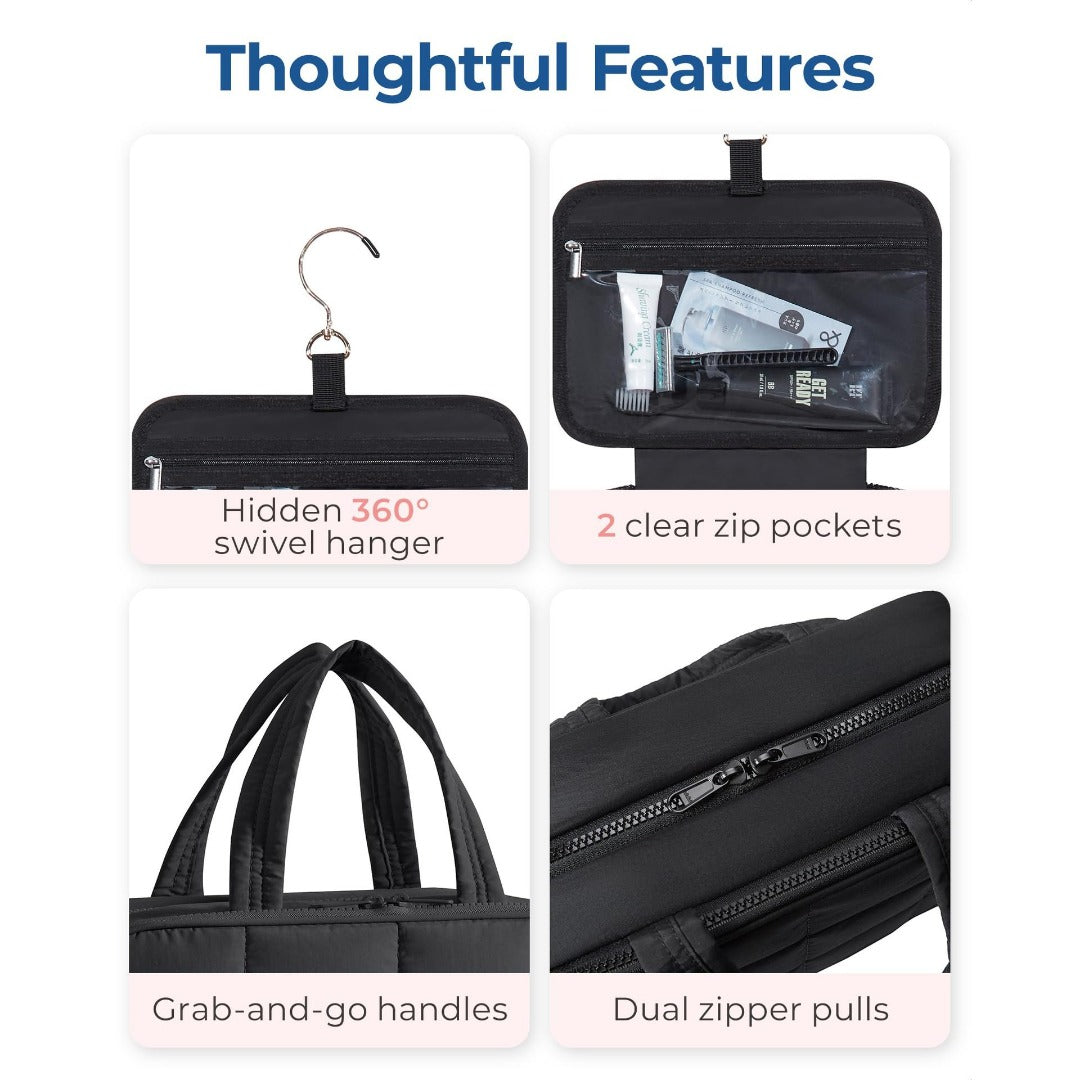 Travel toilet bag, with jewelry storage bag, hanging toilet bag, fluffy cosmetic bag, storage bag travel bag, makeup bag with compartments, - SJB-DIAMOND ELITES