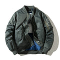 Acket Solid Pilot Jackets Men Military Flight Baseball Pi-Mart