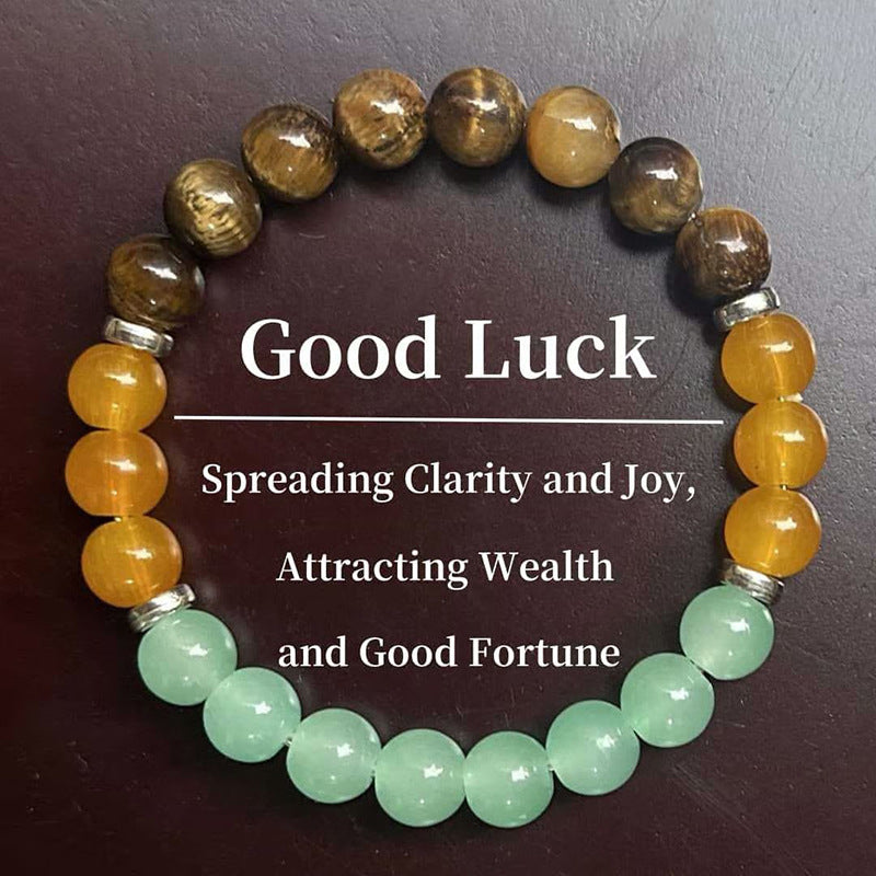 Crystal Tiger Eye Colored Beaded Bracelet Pi-Mart