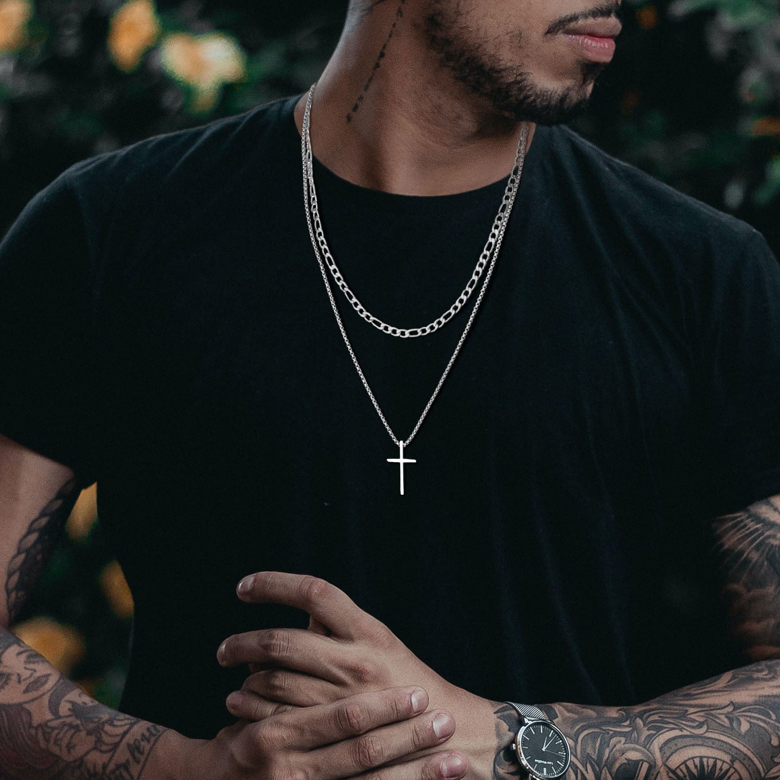 Vnox Mens Cross Necklaces Pi-Mart