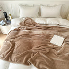 1pc Fleece Flannel Throw Blanket Super Soft Comfy And Cozy Luxury Solid Color Bed Blanket For Couch Portable Travel Blanket Cover Blanket Lootquake LLC