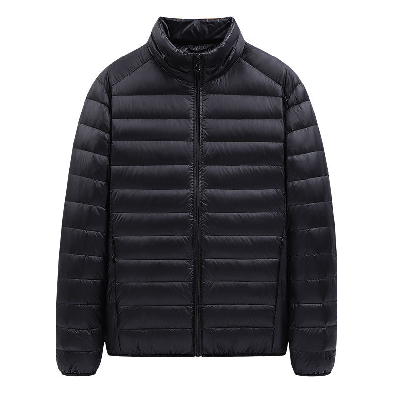 Men's Down Jacket Solid Color Stand Collar Light