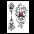 49 Sheets Waterproof Temporary Black Sketches Flowers Tattoo Stickers Flower Rose Tattoos For Women Adults Stevvex