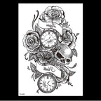 49 Sheets Waterproof Temporary Black Sketches Flowers Tattoo Stickers Flower Rose Tattoos For Women Adults Stevvex