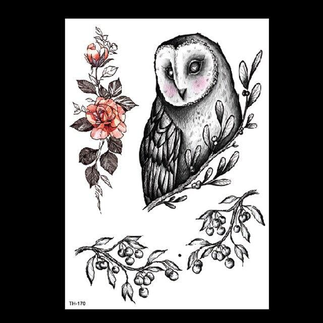 49 Sheets Waterproof Temporary Black Sketches Flowers Tattoo Stickers Flower Rose Tattoos For Women Adults Stevvex
