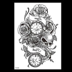 49 Sheets Waterproof Temporary Black Sketches Flowers Tattoo Stickers Flower Rose Tattoos For Women Adults Stevvex