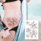 49 Sheets Waterproof Temporary Black Sketches Flowers Tattoo Stickers Flower Rose Tattoos For Women Adults Stevvex