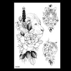 49 Sheets Waterproof Temporary Black Sketches Flowers Tattoo Stickers Flower Rose Tattoos For Women Adults Stevvex