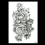 49 Sheets Waterproof Temporary Black Sketches Flowers Tattoo Stickers Flower Rose Tattoos For Women Adults Stevvex