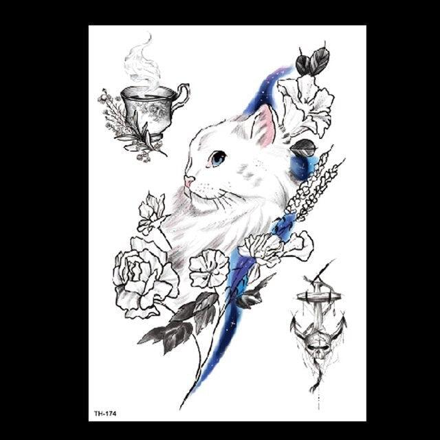 49 Sheets Waterproof Temporary Black Sketches Flowers Tattoo Stickers Flower Rose Tattoos For Women Adults Stevvex