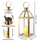 16"High Stainless Steel Candle Lanterns(Gold） Lootquake LLC