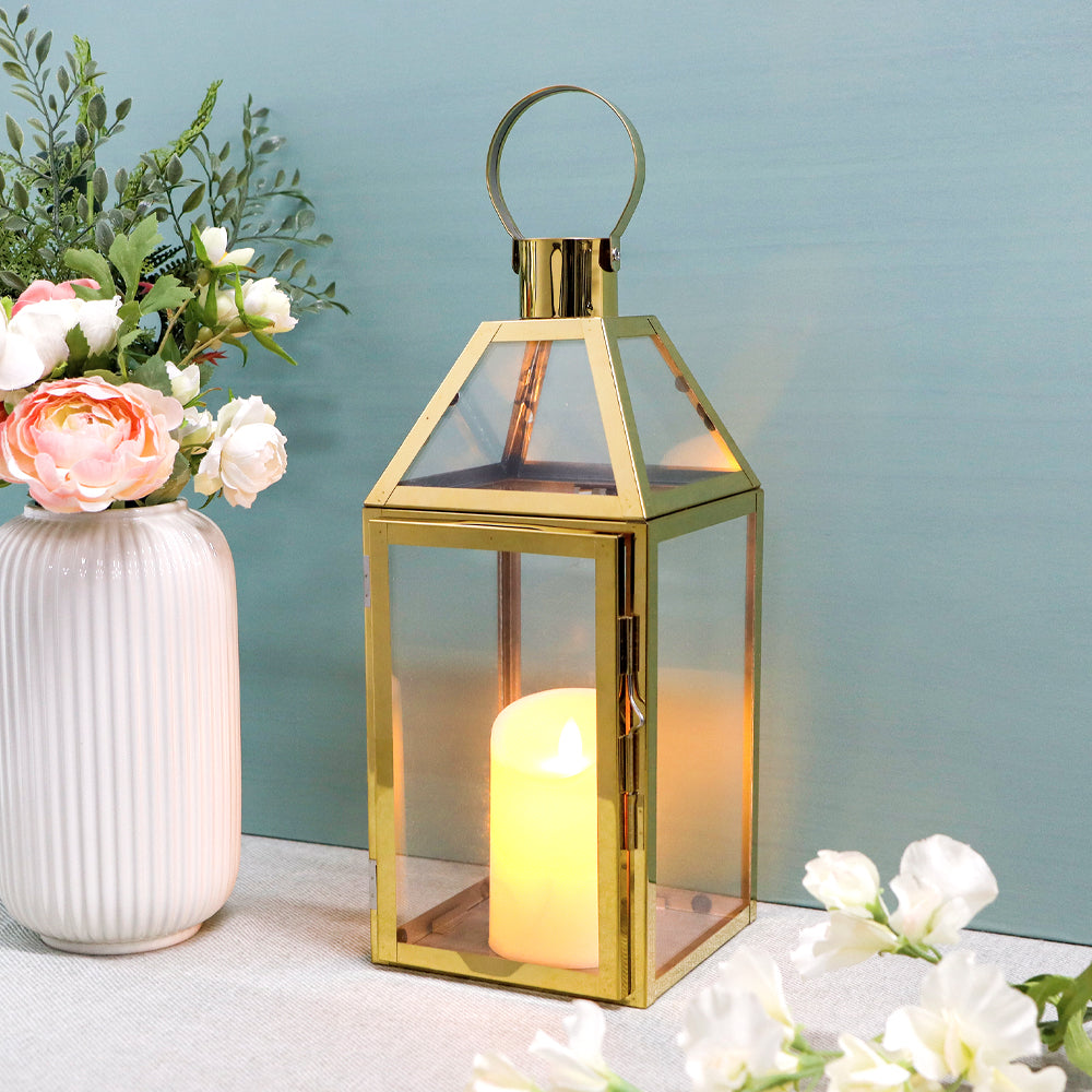 16"High Stainless Steel Candle Lanterns(Gold） Lootquake LLC