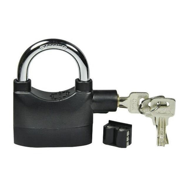 Black Waterproof Siren Alarm Padlock Alarm Lock For Bike Motorcycle Bicycle Safety Perfect With 110dB Alarm Pi-Mart