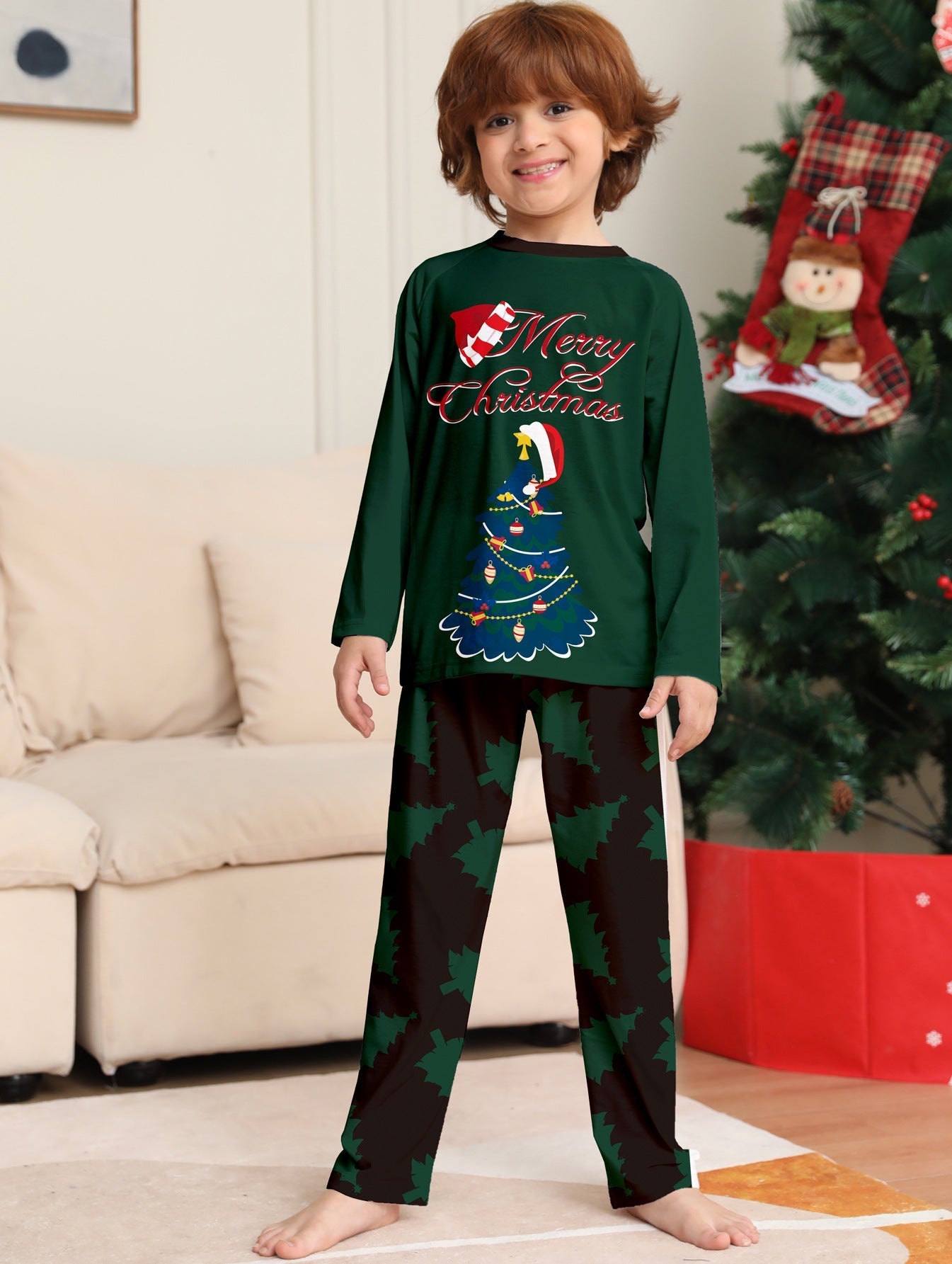 Tree Printed Long-sleeved Homewear Pajamas Pi-Mart