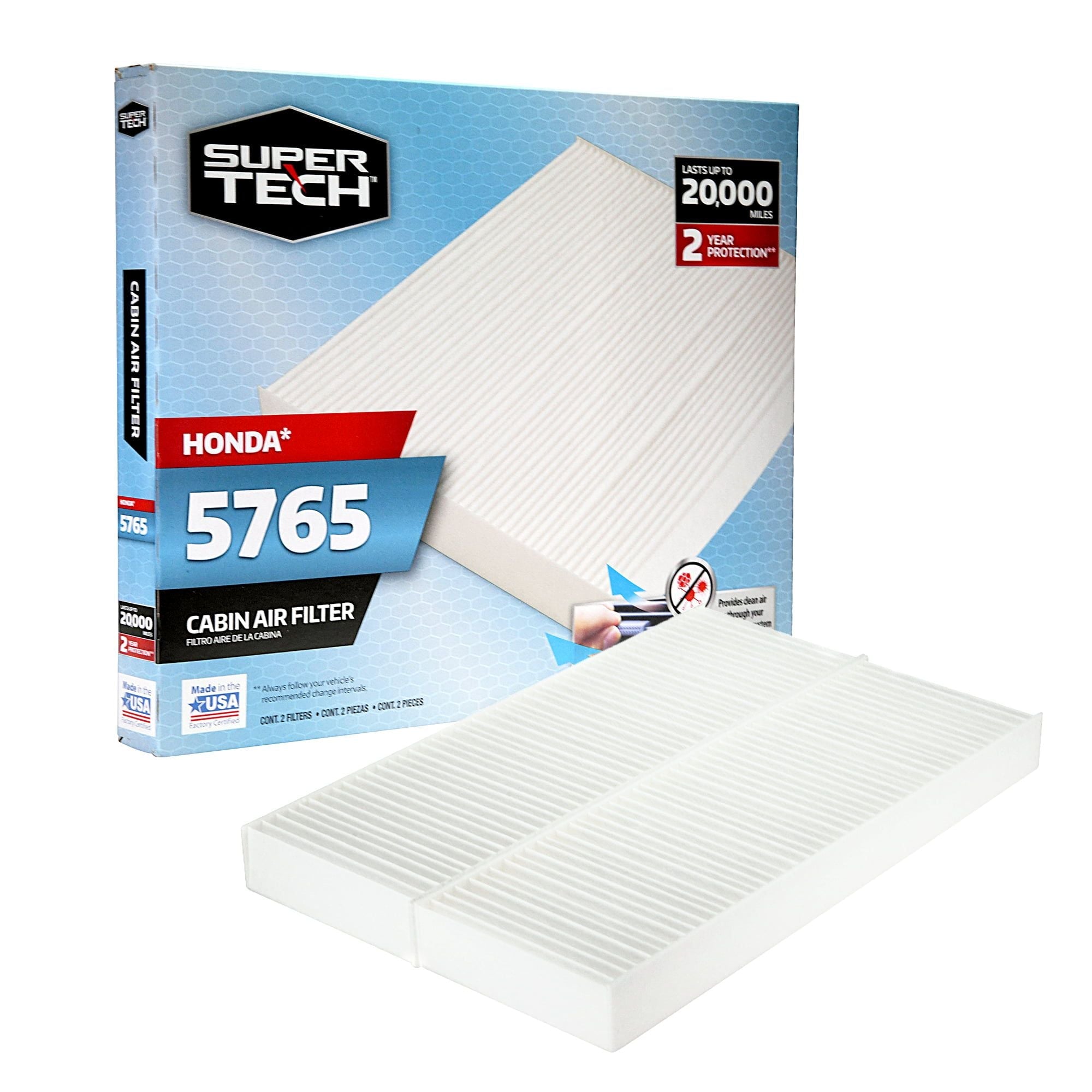 SuperTech Cabin Air Filter 5765, Replacement Air/Dust Filter for Honda EasyOptionXY LLC