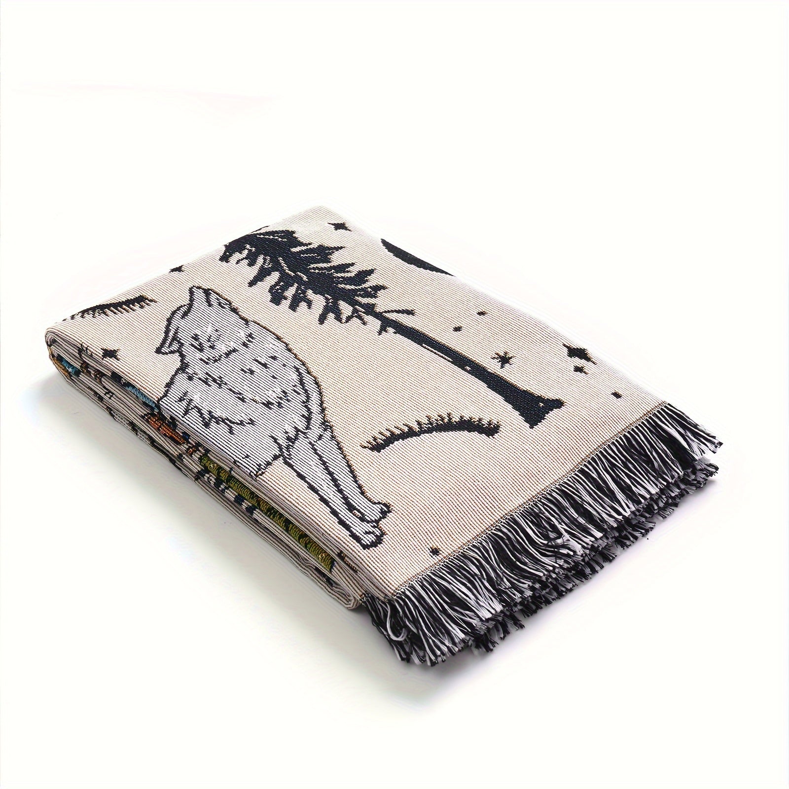 1pc Woven Double-sided Multifunctional Blanket Bohemian Tapestry Hippie Room Decoration Abstract Animals Plants Blanket Tassel Woven Blanket Sofa Blanket Outdoor Hiking Backpack Beach Travel Decoration Blanket Woven Picnic Bl Lootquake LLC