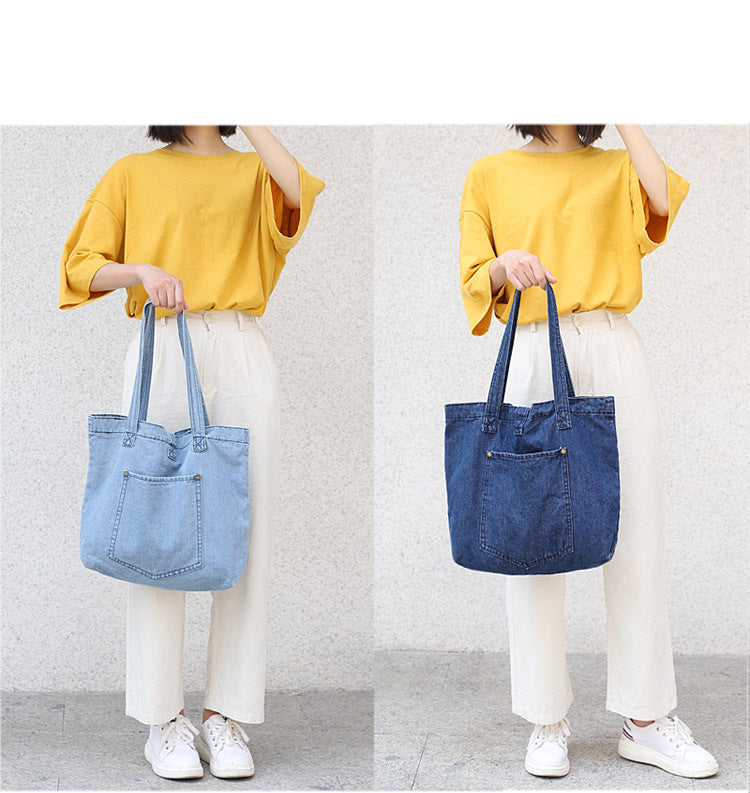 Denim handbag Pi-Mart