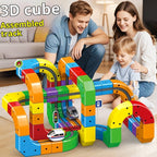 Electric Train Track Building Blocks - Assembled Cube Track Toy Set for Kids Ages 4-6 (51, 81, 123 PCs) Pi-Mart