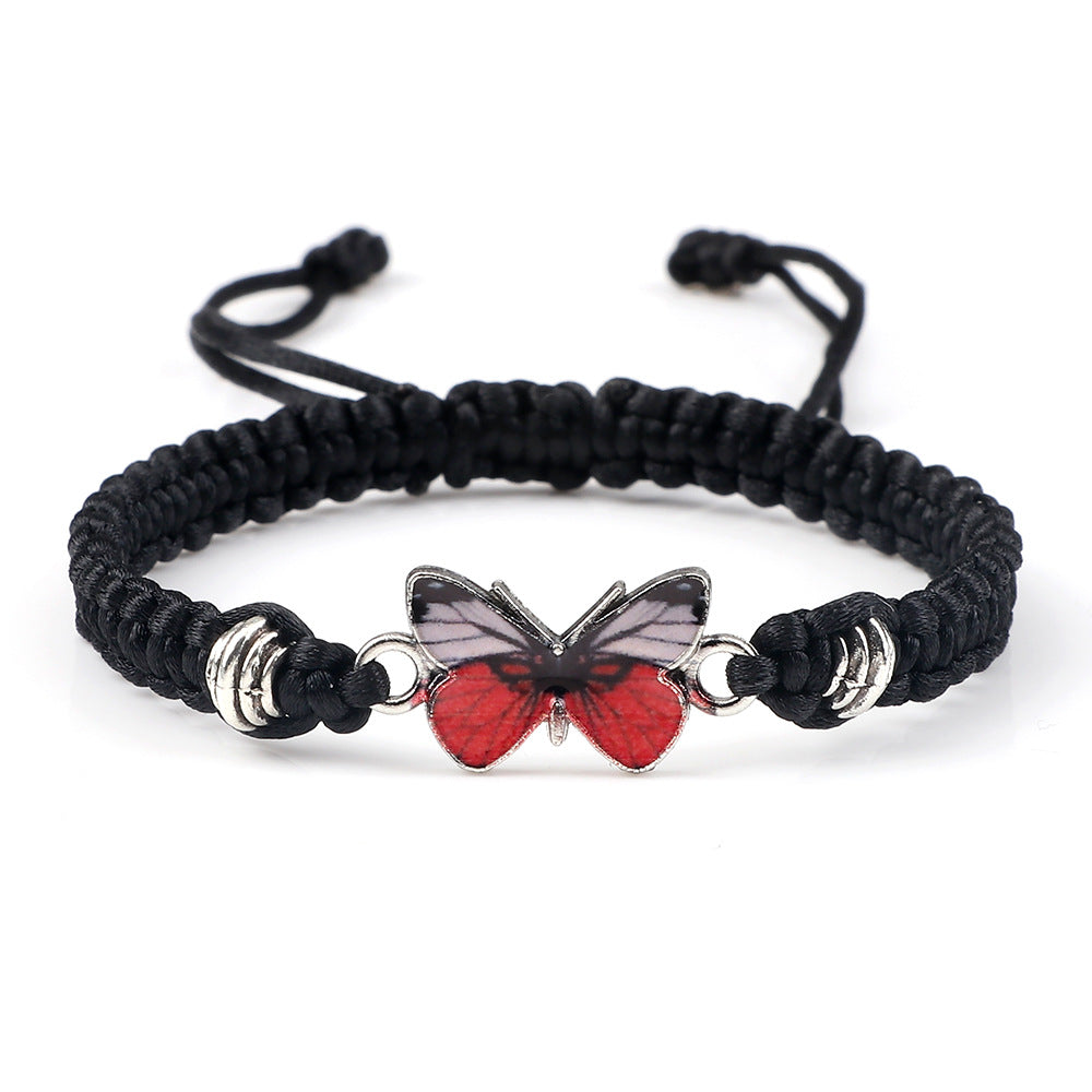Couple Butterfly Buckle Braided Bracelet Pi-Mart