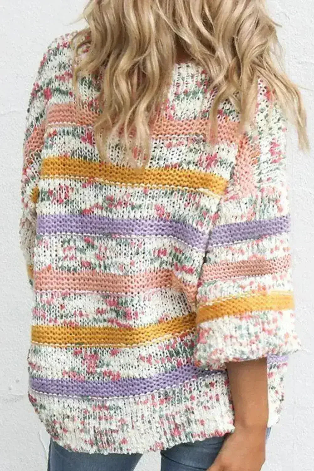 Contrast Stripes Long Sleeve Sweater | Femstylo - SJB-DIAMOND ELITES