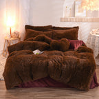 Luxury Thick Fleece Duvet Cover Queen King Winter Warm Bed Quilt Cover Pillowcase Fluffy Plush Shaggy Bedclothes Bedding Set Winter Body Keep Warm Pi-Mart