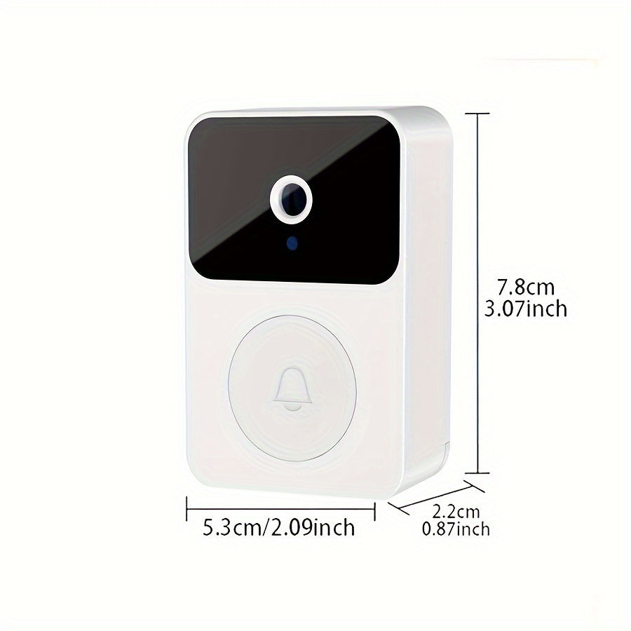 1pc SMCM Wireless Video Doorbell with HD Camera, Wide Angle, Intelligent Voice Intercom, WiFi Enabled, Battery/USB Dual Power, ≤36V, 600mAh Rechargeable Lithium Polymer Battery, App Control, HD Night Vision, 2.4G WiFi Only Lootquake LLC