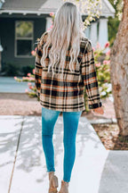 Classic Plaid Button Front Shirt Jacket with Breast Pockets Casual & Minimalist Outerwear Stevvex