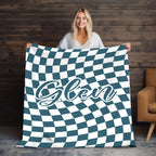 1pc Custom Blanket Vintage Striped Name Custom Blanket Soft Flannel Sofa Blanket TV Blanket Personalized Custom Blanket Exclusive Gift Blanket Lootquake LLC