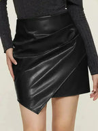Ruched Mini Skirt with Zipper