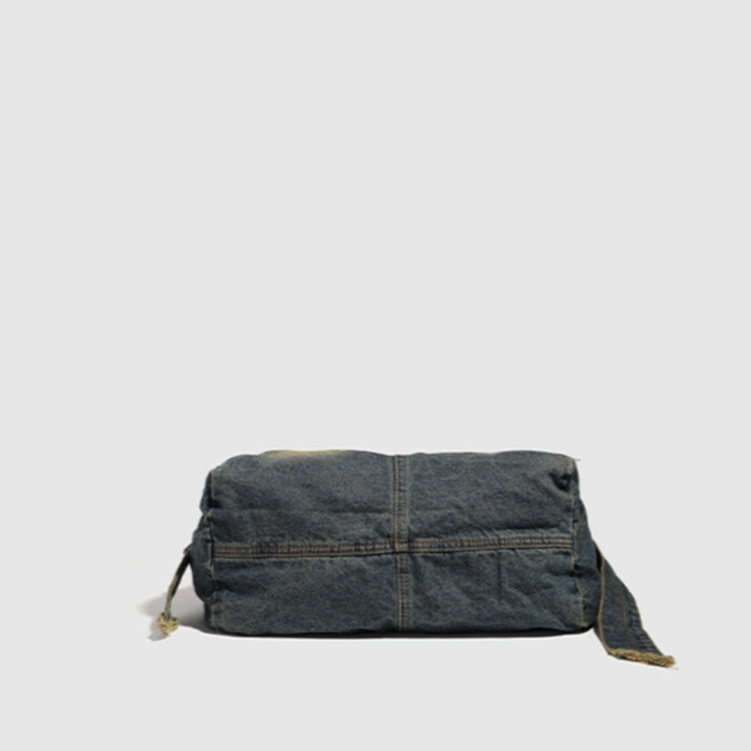 Washed old denim hobo bag, large capacity hobo shoulder bag, sweet cool babes underarm Retro denim shoulder bag - SJB-DIAMOND ELITES