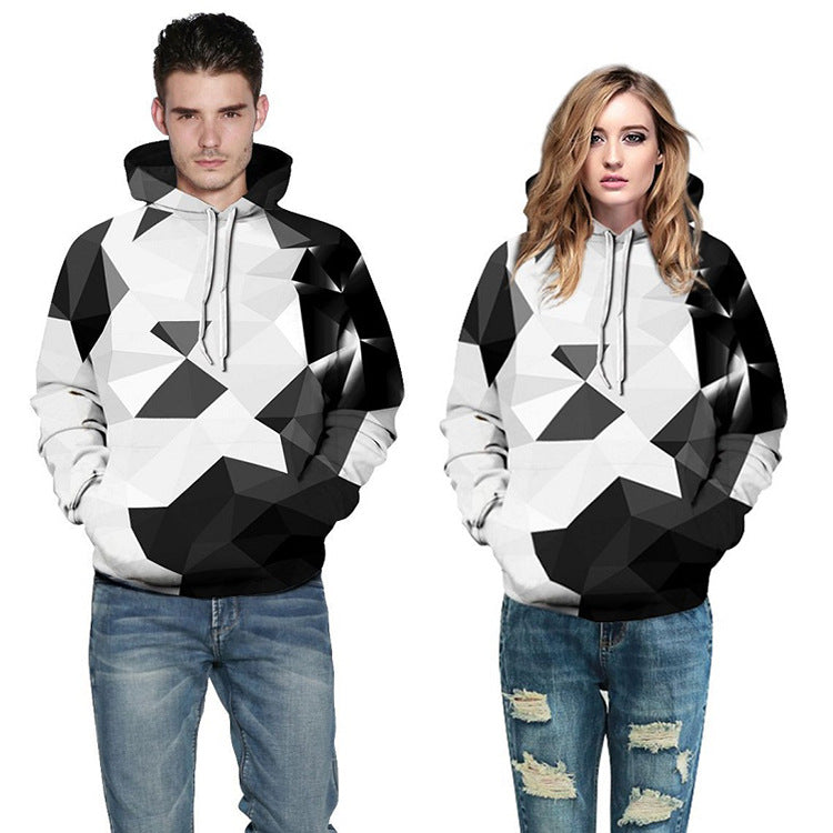 Men's And Women's Fashion Versatile Print Hooded Sweatshirt Pi-Mart