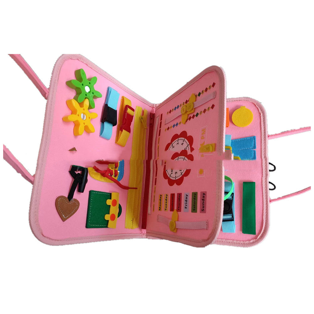 New Busy Book Children's Busy Board Dressing And Buttoning Learning Baby Early Education Preschool Sensory Learning Toy Pi-Mart